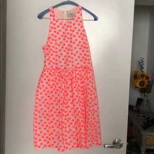 J. Crew sz 4 white dress w/ pink flowers & pockets